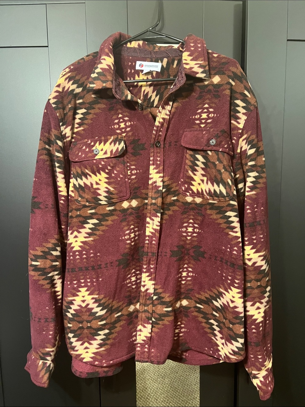 Burgundy Aztec Lightweight Shacket
